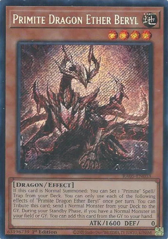 Primite Dragon Ether Beryl (Secret Rare): RA05-EN033 - Yu-Gi-Oh! Single Card