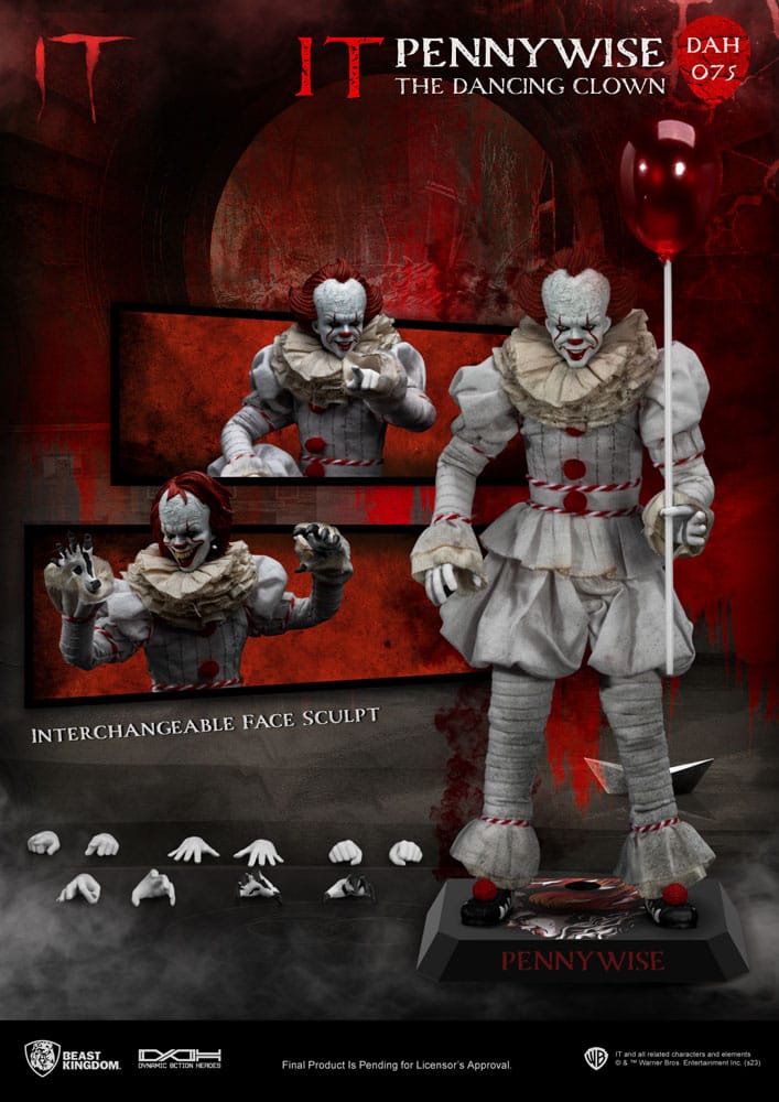 (G) Stephen Kings It Dynamic 8ction Heroes Action Figure 1/9 Pennywise 21 cm